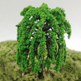 min order $10, Mini world landscaping decorative micro mini artificial cherry tree peach tree willow DIY accessories material: Green