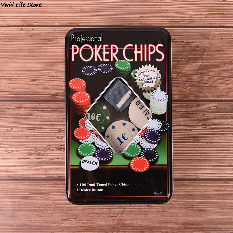 100 stk pokerchip 4 pålydende sæt til texas hold'em blackjack roulette turnering pokersamling elsker