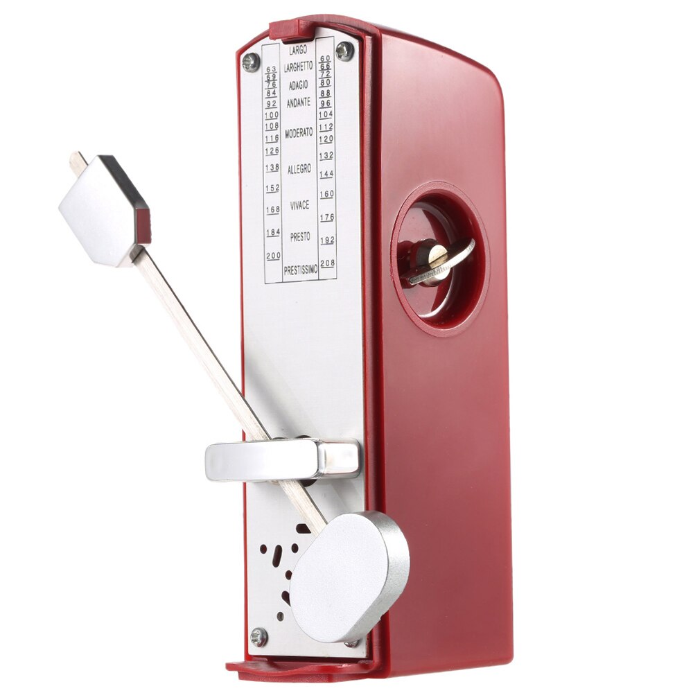 Portable Mini Mechanical Metronome Universal Metronome 11cm Height for Piano Guitar Violin Ukule Chinese Zither Music Instrument: red