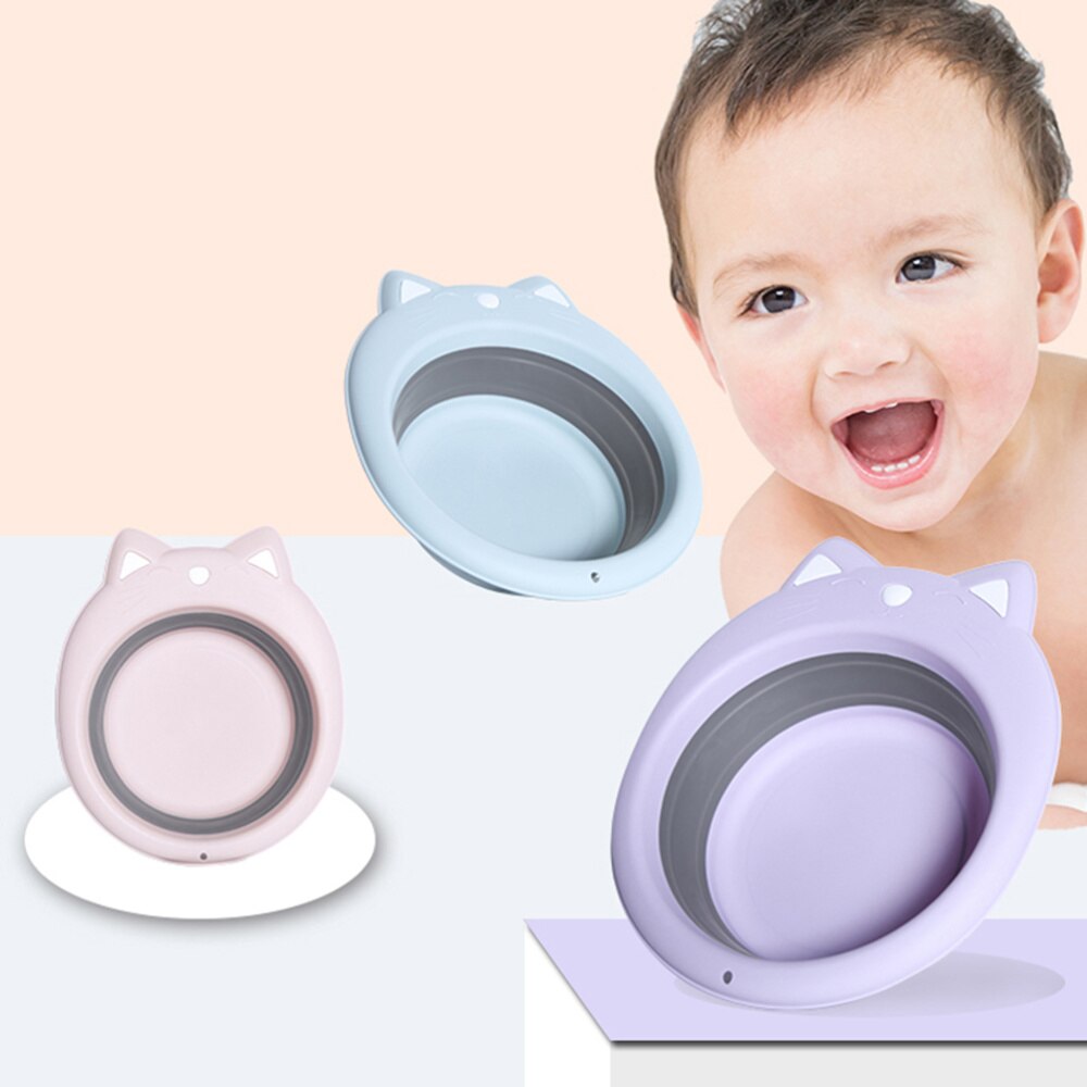 Lavabo Portable pliable en forme de chat, 1 pièce, Adorable lavabo pliant en forme de chat, dessin animé
