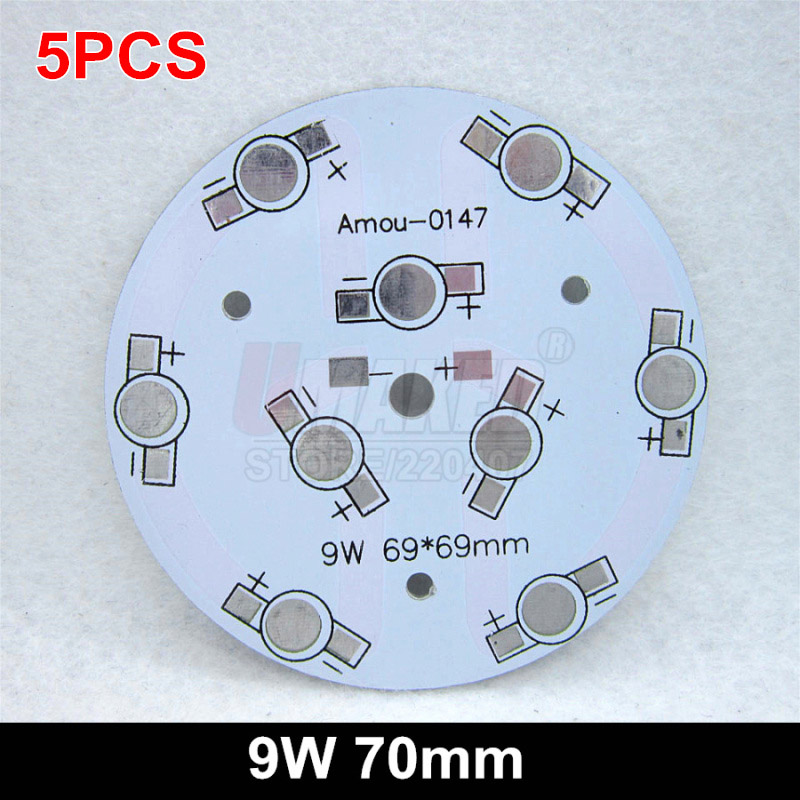 Placa de seguimiento de luz LED, base de placa de aluminio, placa PCB LED para chip led de alta potencia, 1W, 3W, 5W, 7W, 9W, 12W, 15W, 18W, 21W, 24W, 30W