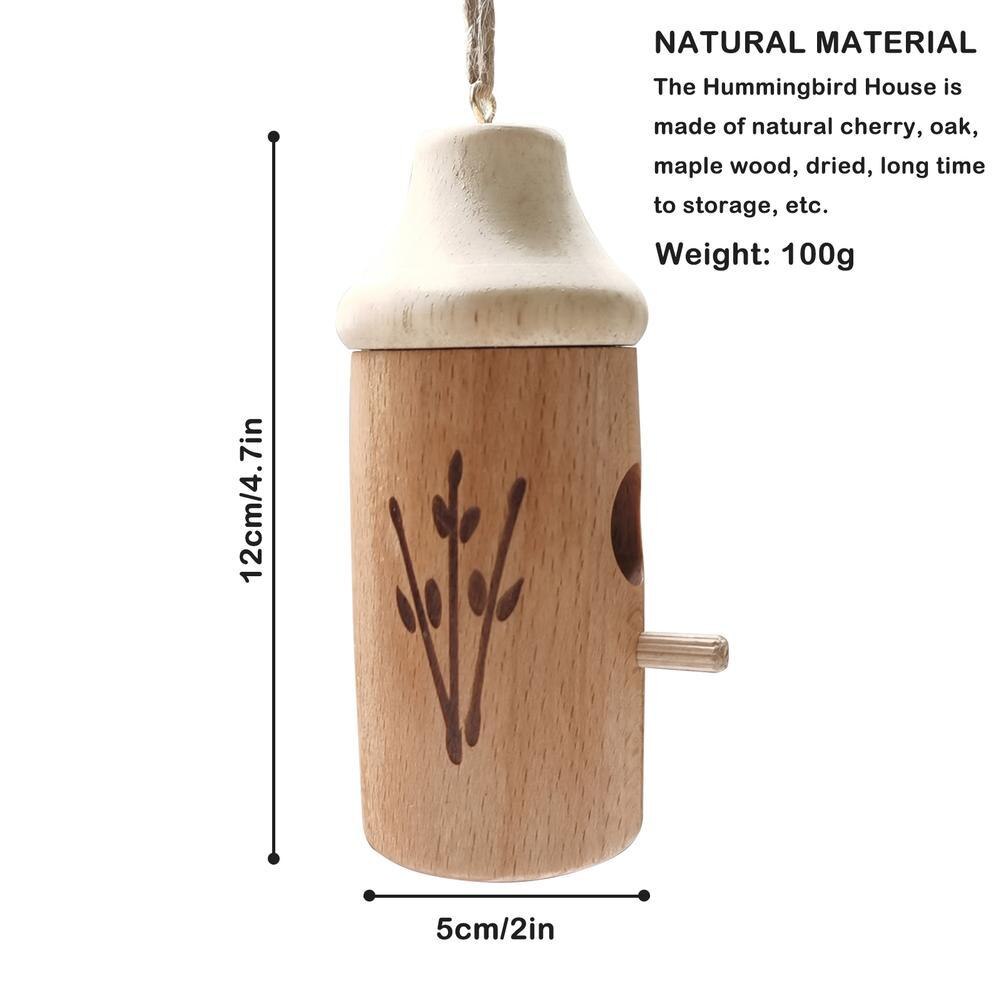 Hanging Wooden Hummingbird House Outdoor Hanging Wooden Bird Feeder Swing Hummingbird Nest For Wren Swallow Sparrow Finch Houses
