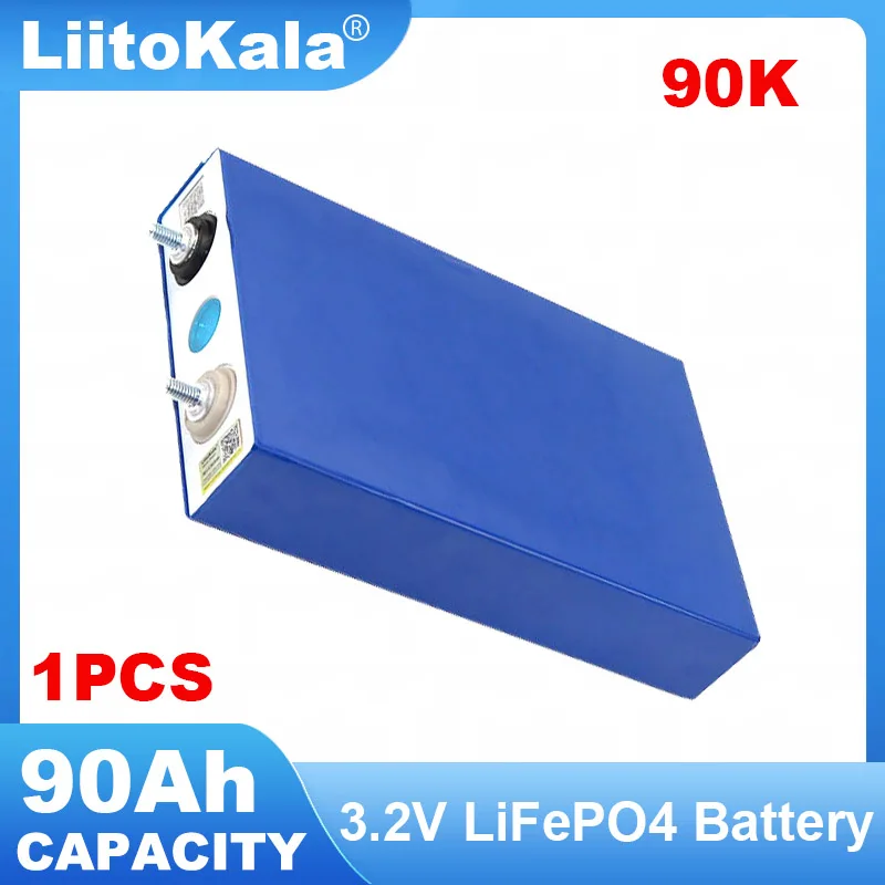 LiitoKala 3.2V 105ah 32ah LiFePO4 batterij Lithium-ijzerfosfa DIY 12V 24V Motorfiets Elektrische Auto Omvormer boot Batterijen: Black