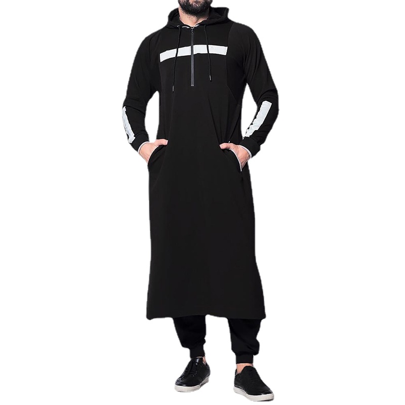 Moslim Mannen Jubba Thobe Arabische Islamitische Kleding Saudi Arabië Gewaad Abaya Dubai Losse Blouse Turki Kaftan Sweatshirt Abayas S-5XL