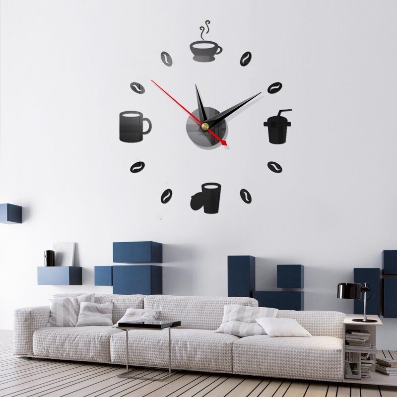 Wall Clock Modern Watch Large Quartz Wall Clocks 3D Diy Acrylic Mirror Mechanism Stickers Home Living Room Decoration