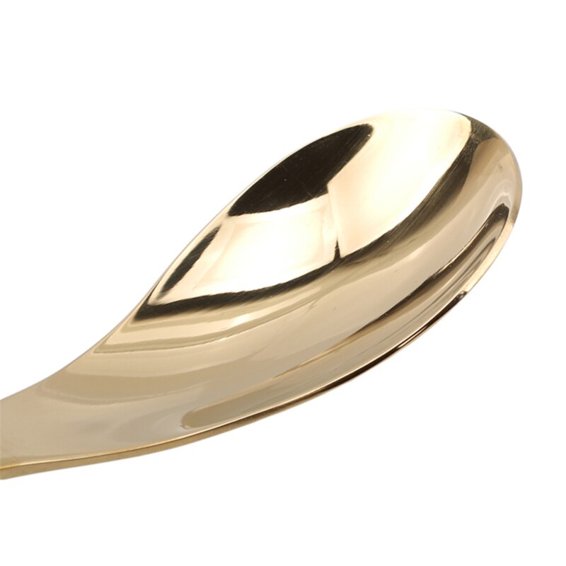 1 Uds. De acero inoxidable, Bol redondo dorado para ensaladas, cuchara para sopa, cuchara para postres, utensilios de cocina para vajilla para fiestas