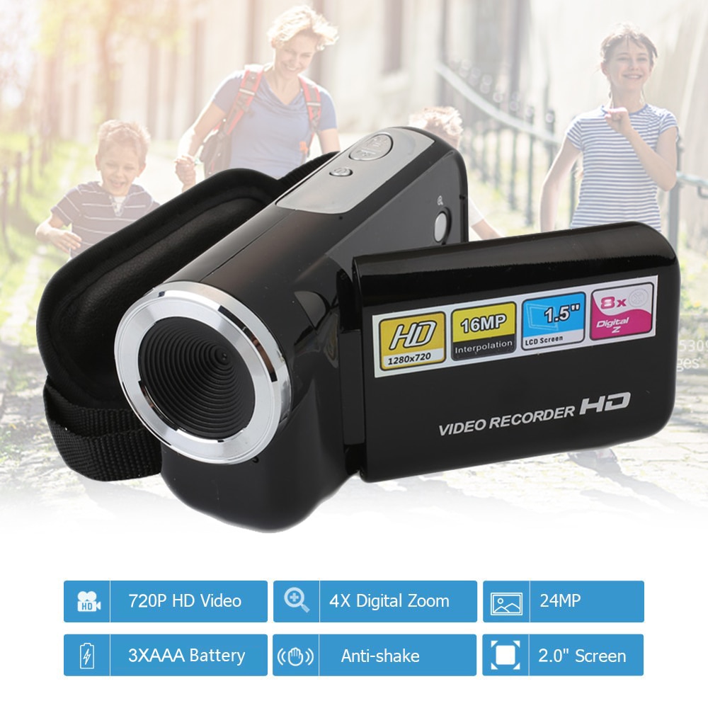 2 tommers digitalt videokamera kamera bærbar videoopptaker 4x digital zoomskjerm 16 millioner hjemme utendørs videoopptaker hjemmebruk