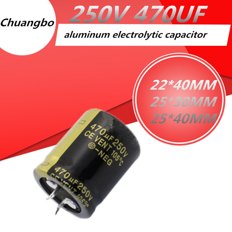 2pcs Audio Electrolytic Capacitor 250V470UF 22*40 25*30 25*40MM For Audio Hifi Amplifier High Frequency Low ESR Speaker