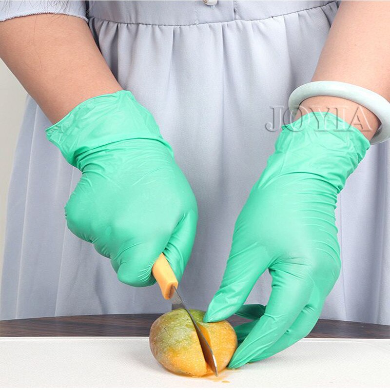 Green Disposable Gloves 100 20 50 Pcs Synthetic Nitrile Gloves Small Large Man Woman Home Work Safety S M L Latex Powder Free