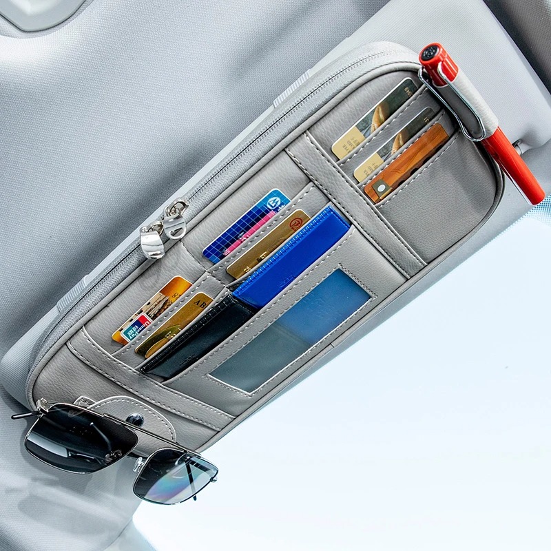 Auto Zonneklep Organisator Opbergdoos Zonnebril Clip Opbergen Opruimen Tas Bill Pen Kaarthouder CD DVD Organisator Auto Accessoires