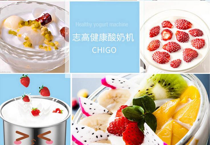 Maszyna robić jogurtu domowego chinaCHIGO automatyczna maszyna robić produkcji jogurtu domowego diy SNJ218 304 wkładka ze stali nierdzewnej 1L 110-220-240V