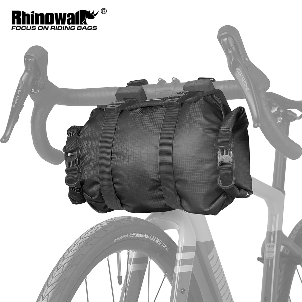 Rhinowalk Bilke – harnais de guidon 12l, sac sec, sac avant étanche et détachable, Base de montage de grande taille adaptée au vélo de route et vtt