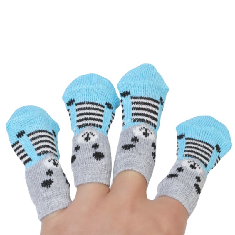 Calcetines antideslizantes de invierno para mascotas, medias gruesas protectoras para perros, botines, accesorios para gatos pequeños, Chihuahua, producto para mascotas, 4 Uds.