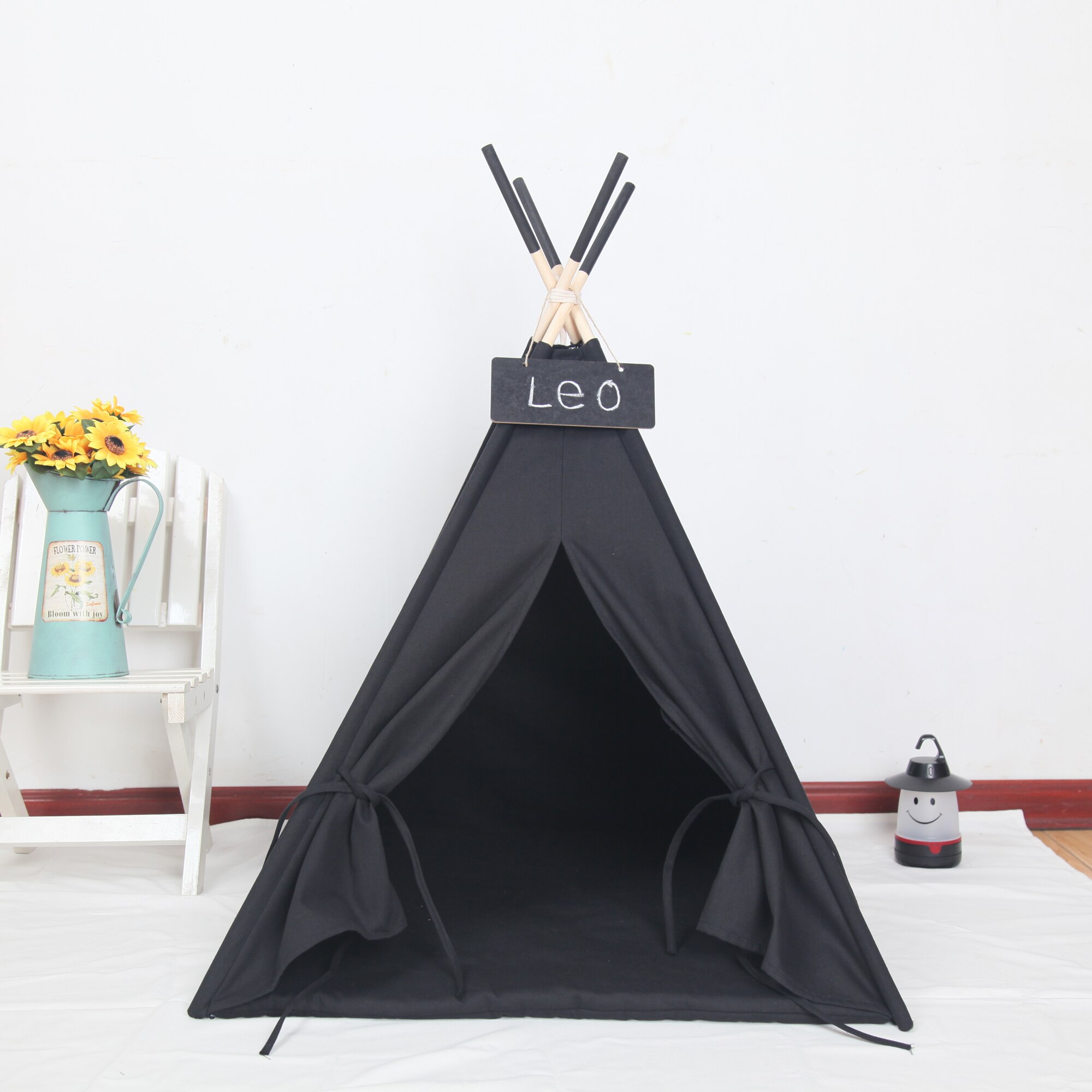 Schwarz Leinwand Hund Tipi 24 "Basis