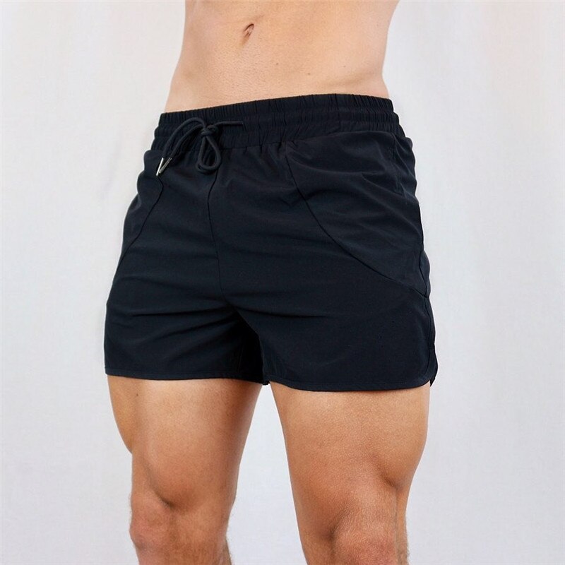 Pantalones cortos de gimnasio para hombre, Shorts deportivos para correr, Fitness, secado, tenis, baloncesto, deporte de fútbol, entrenamiento, novedad de: black / L