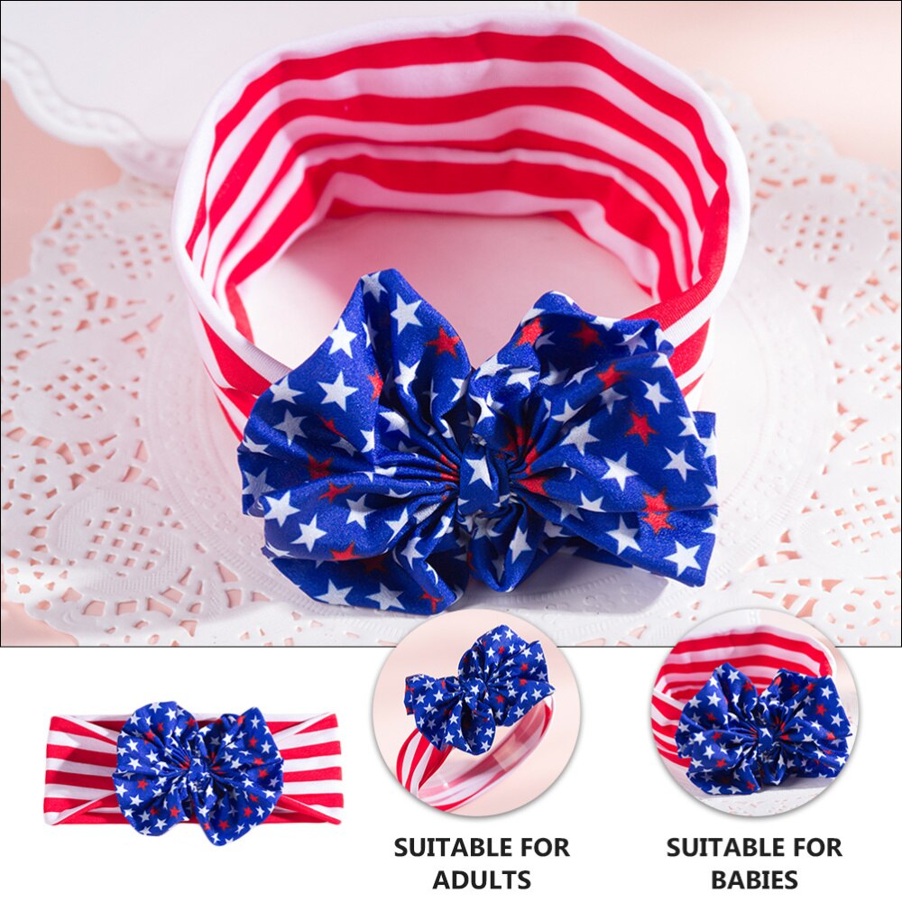 3Pcs Onafhankelijkheid Dag Baby Haarband Bow-Knoop Hoofdtooi Hoofdband Foto Props
