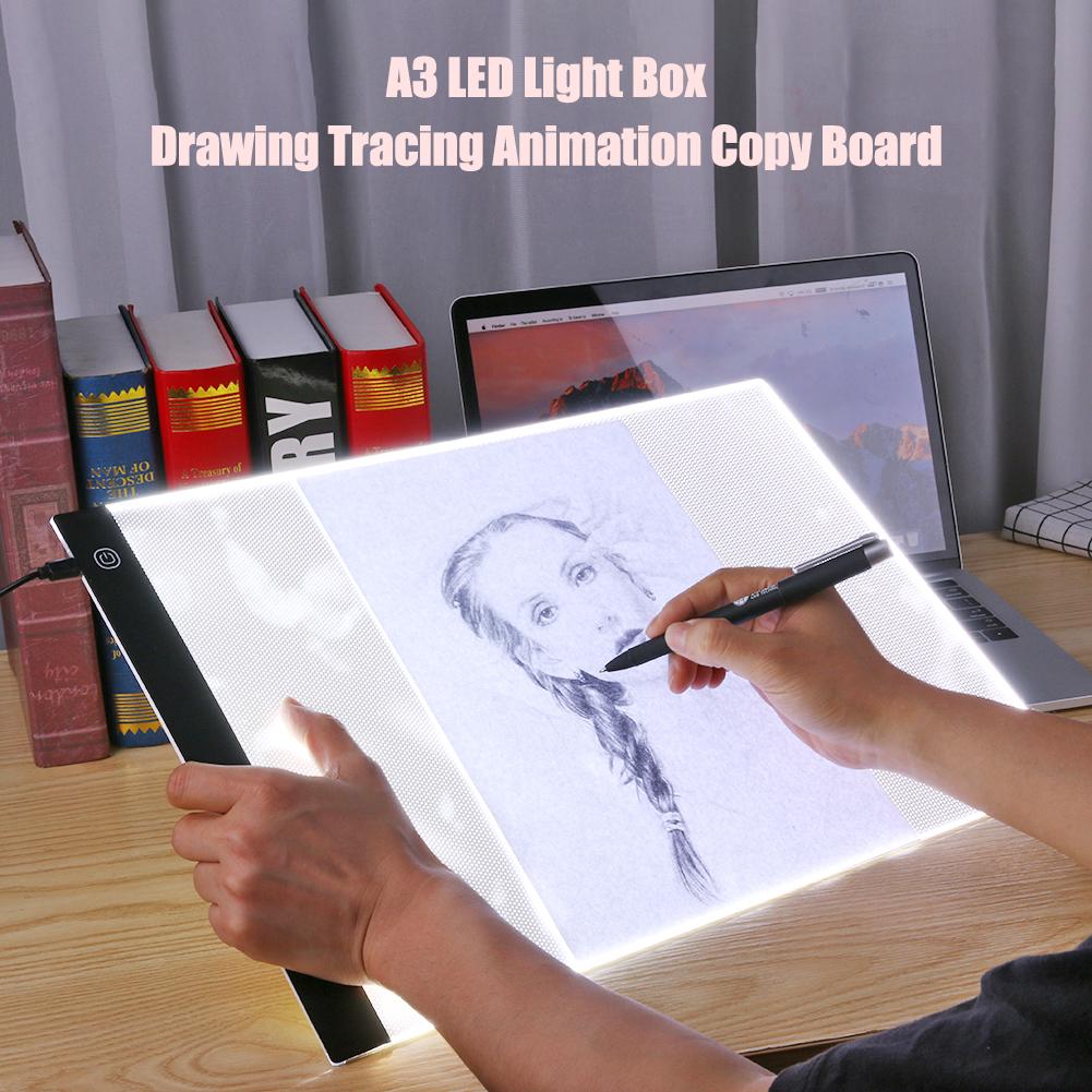 Dimmable Brightness LED Painting Drawing Board Digital Tablet Touch Copy Plate Light Tablet Art Stencil Copy Desk Draw