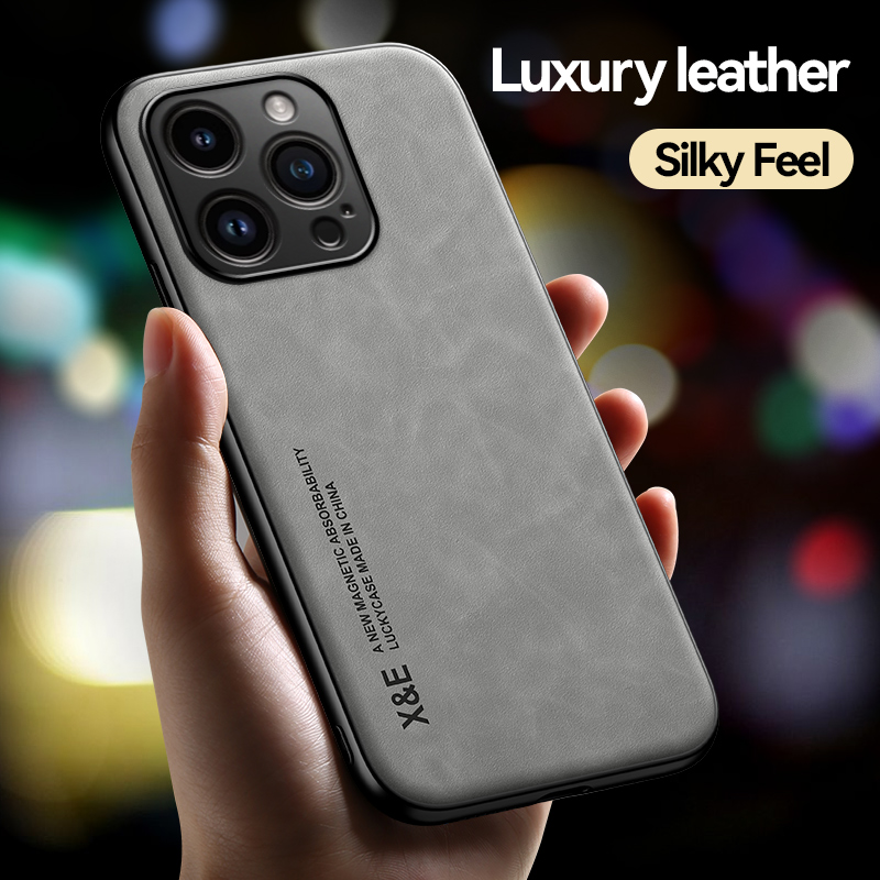 For Apple iPhone15 iPhone 15 Plus Leather Case Sheepskin Texture Back Cover Shockproof Phone Case for iPhone 15 Pro Max