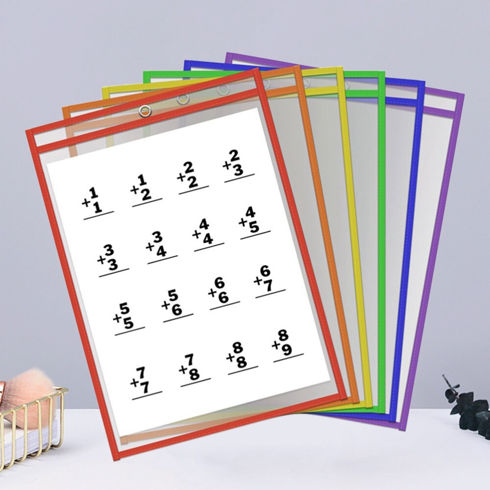 6Pcs File Cover Transparent Sheet Protector For Binder Acid Free Sheet Protectors for Student