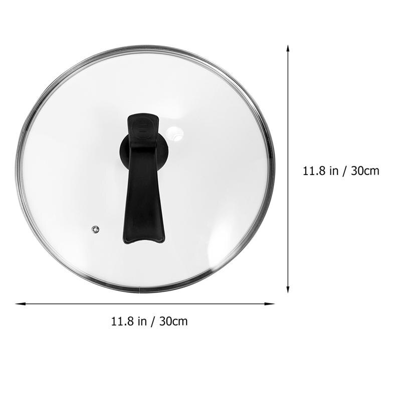 26/30/34cm Universal Round Pot Lid with Standing Handgrip Transparent Glass Pan Pot Cover Replacement Tempered Glass Cookware: 30cm