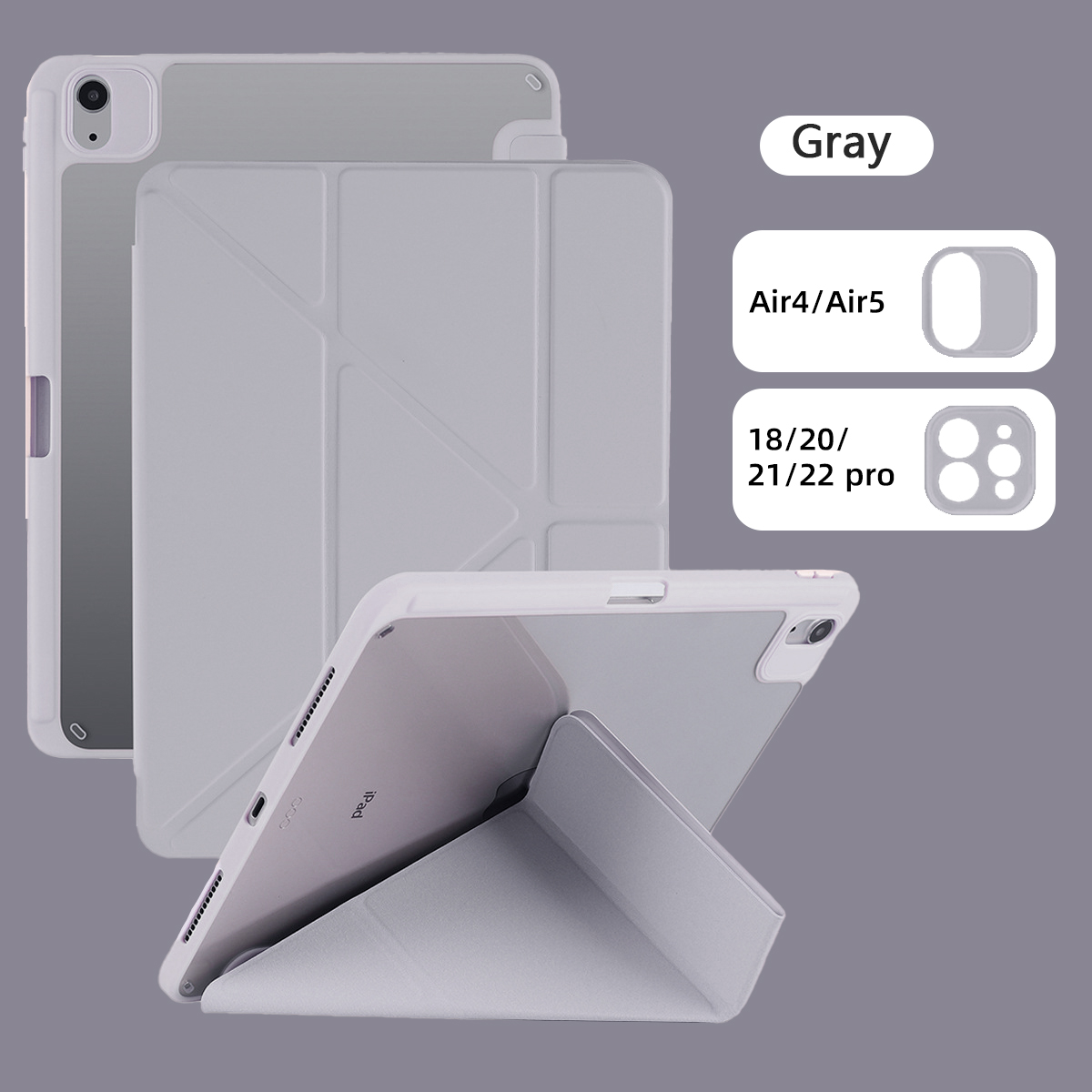 For Ipad 10 Acrylic TPU Y-fold Multifunctional Protective Case For IPad 7 8 9 10.2 Case Tablet Sleeve Pro11 12.9