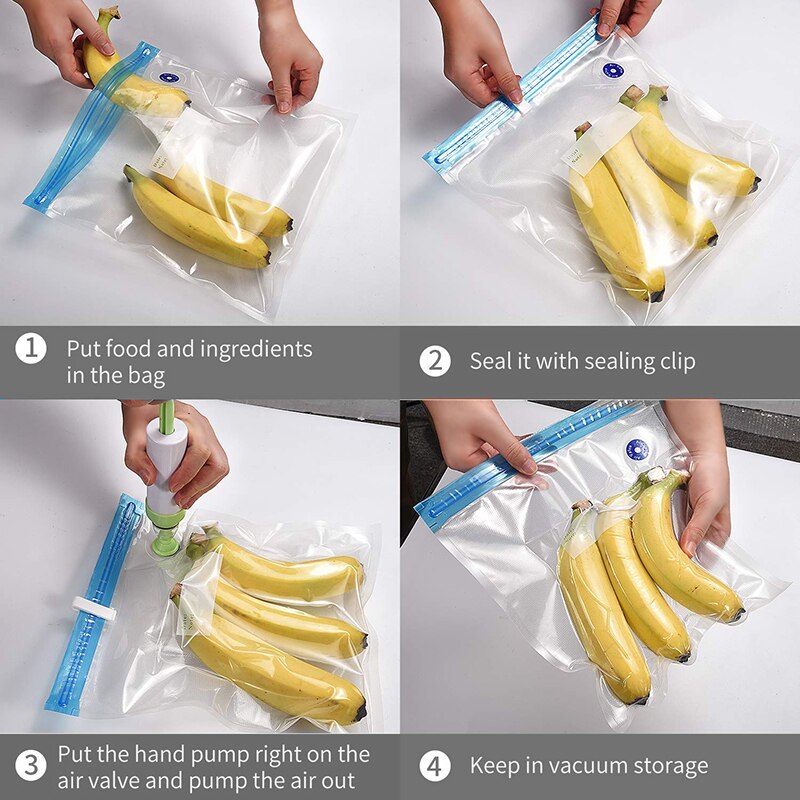 Vacuum Fresh BagS Reusable Food Storage Bags Vacuum Bag For Handheld Vacuum Sealer BPA Free