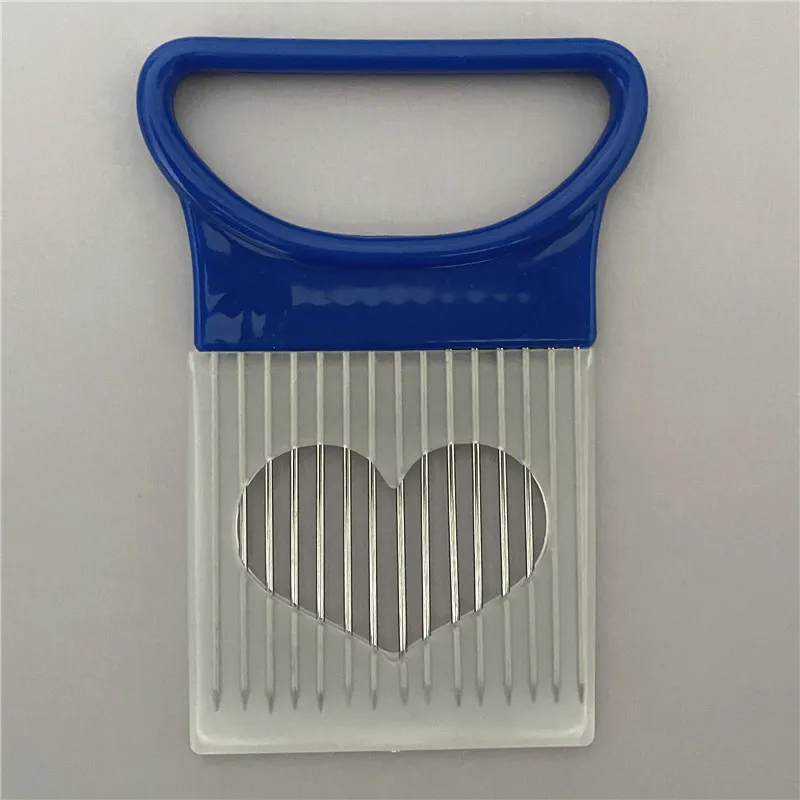 Support de coupe d'oignon en acier inoxydable, trancheur alimentaire, Assistant de tomate, support de trancheur d'oignon, fourchette de coupe de légumes, Gadgets de cuisine: jaune clair