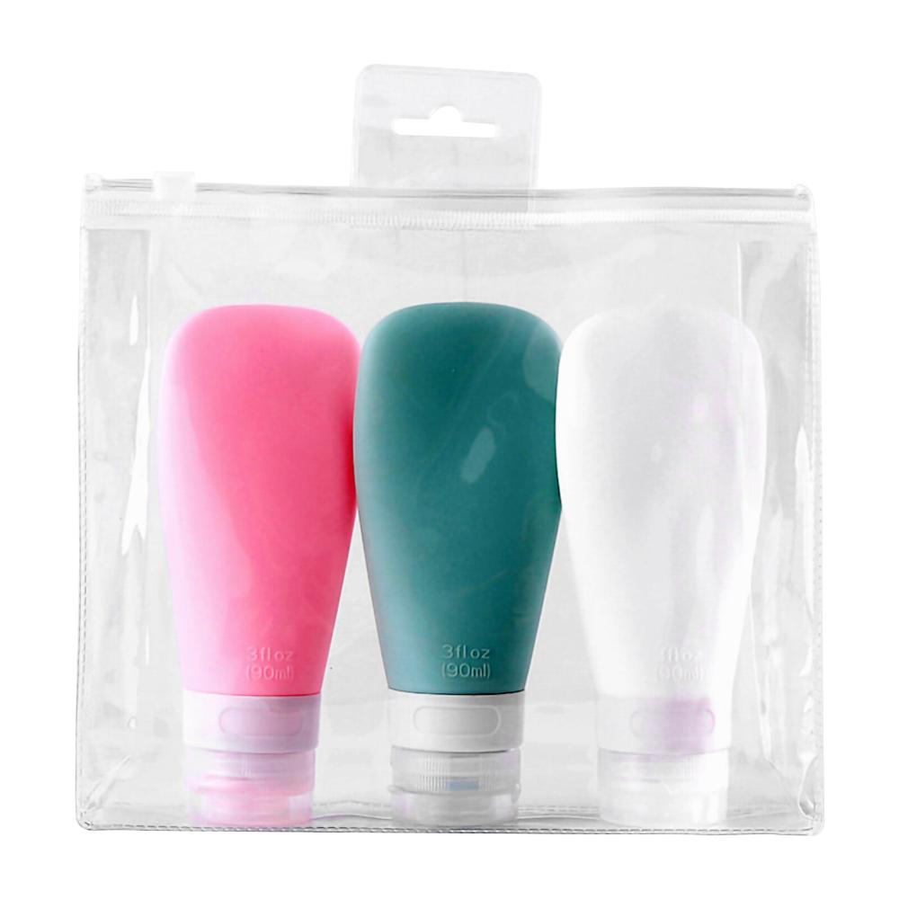 3 pièces/ensemble Silicone sous-bouteille voyage stockage sous-embouteillage Lotion cosmétique sous-emballage petit échantillon bouteille presser bouteille vide: JJ2025679-M01