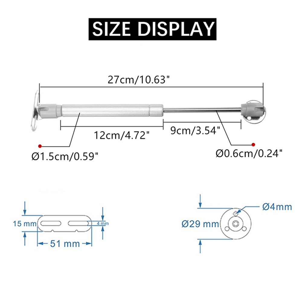 4X 150N Gas Spring, Lifting Support, Cover Support, for Kitchen Cabinet Door Support