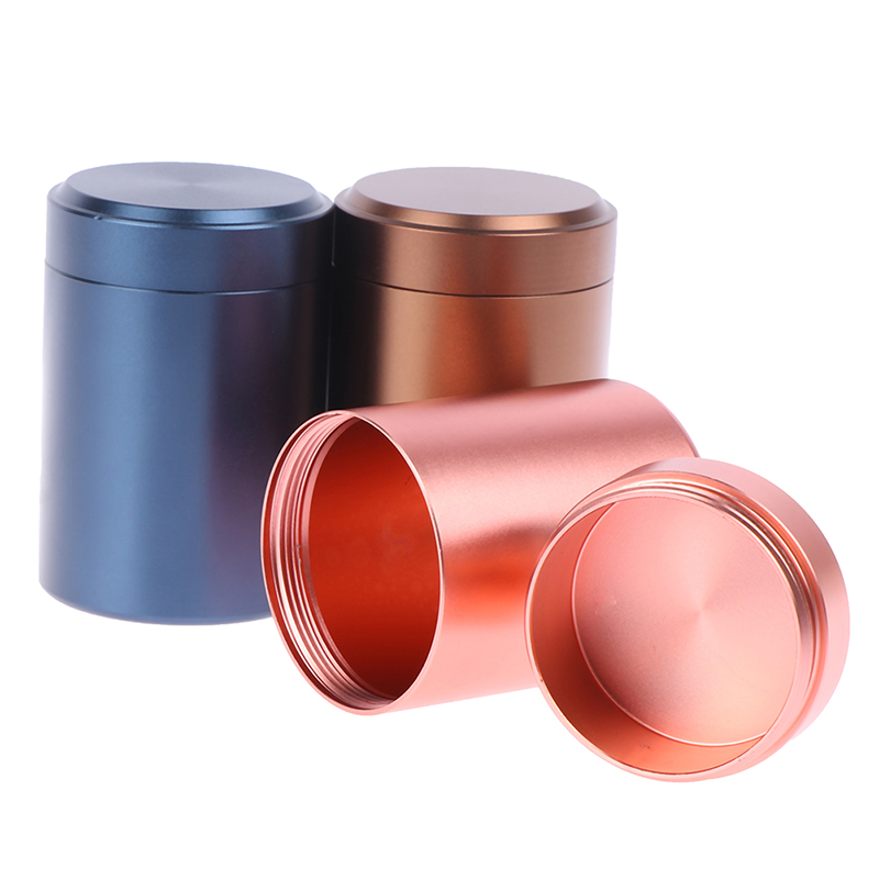 1 PC 65*45mm metalowe aluminiowe zamknięte puszki przenośne podróży herbaty hermetyczne zapach dowód pojemnik Stash słoik