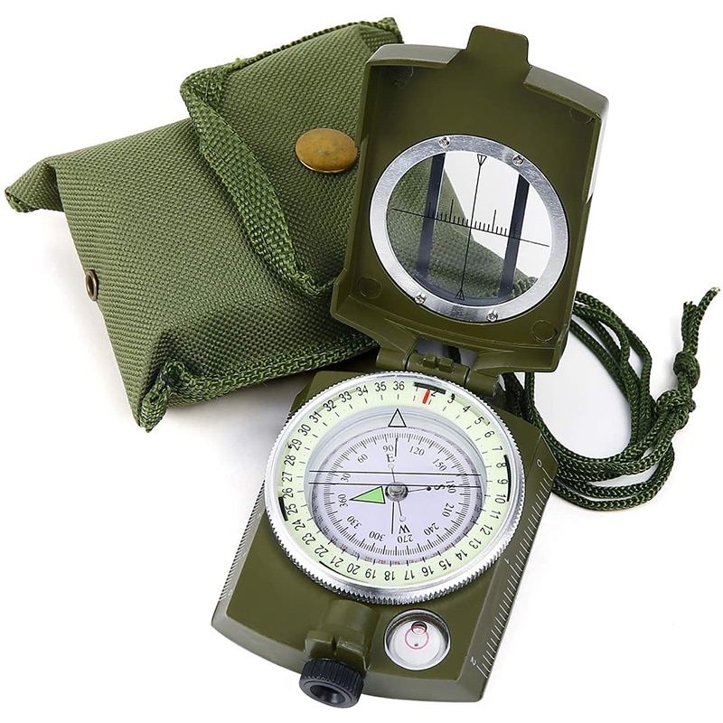 Boussole de vision professionnelle en métal, clinomètre, outils d&#39;extérieur, Camping, multifonction, étanche, Portable