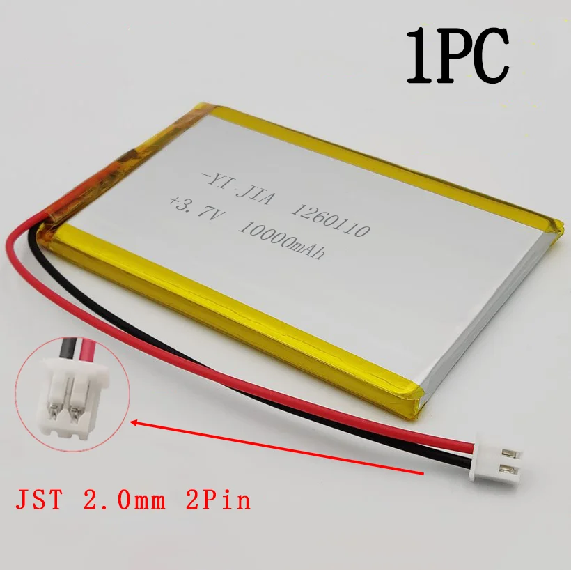 1260110 3.7V 37Wh 10000mAh Rechargeable grande Lipo charge ternaire Lipo Lithium polymère batterie capacité réelle pour batterie externe: Or