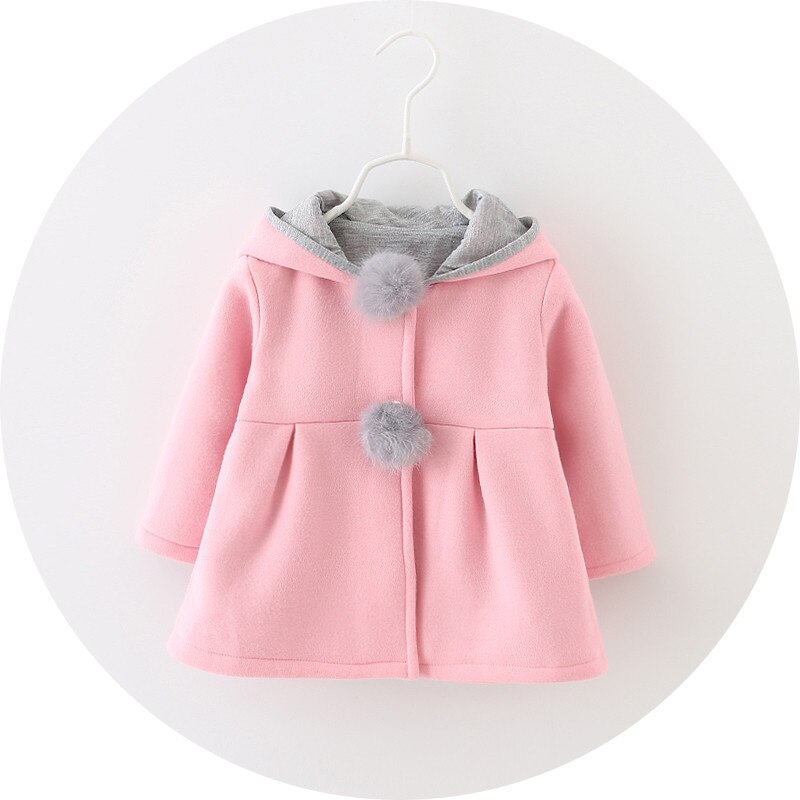 Baby Meisjes Jas Herfst Schattige Konijn Oor Hooded Tops Kids Warme Jas Bovenkleding & Jas Kinderen Babykleding meisje Jassen