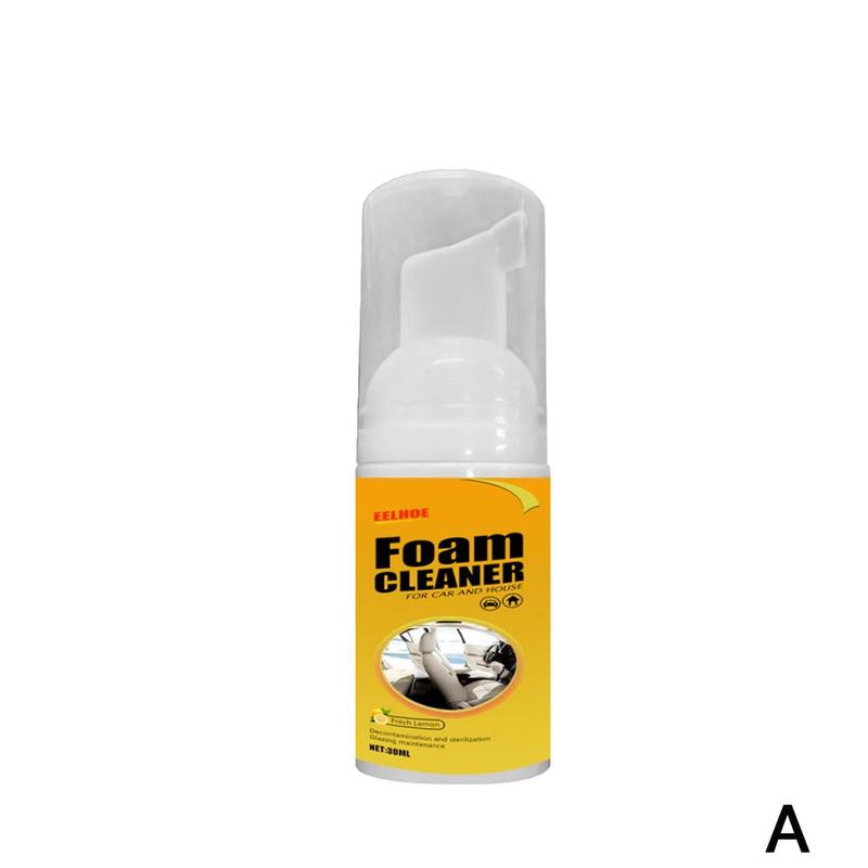 Limpiador de espuma para Interior de coche, limpiador de piel para asiento de coche, limpieza automática, agente de mantenimiento para lavado de espuma de coche, superficies A6Z6: 30ml