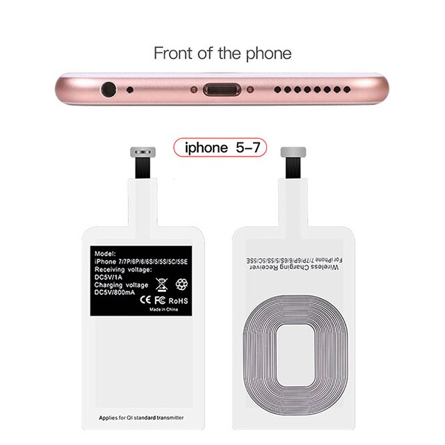 Micro USB Type C Wireless Charge Receiver Fast Charging induction Charger For iPhone Huawei Xiaomi Redmi Mobile Phone Charge Pad: For iPhone
