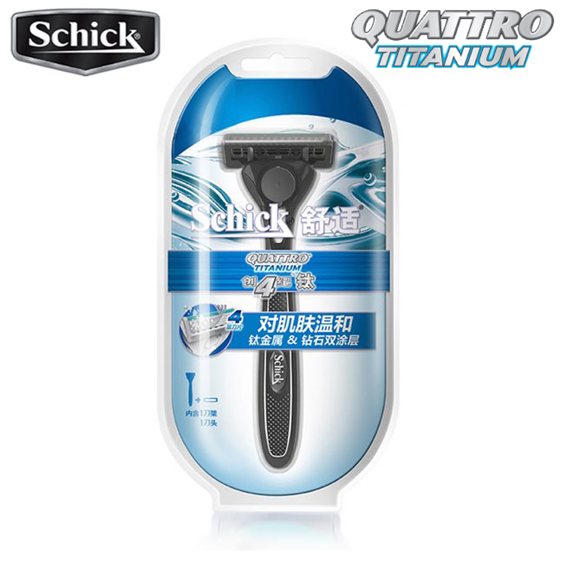 Originele Schick Quattro 4 Titanium Comfortabele Mannen Scheren Body Haar Scheerapparaat Handleiding Gezicht Scheermes In Voorraad