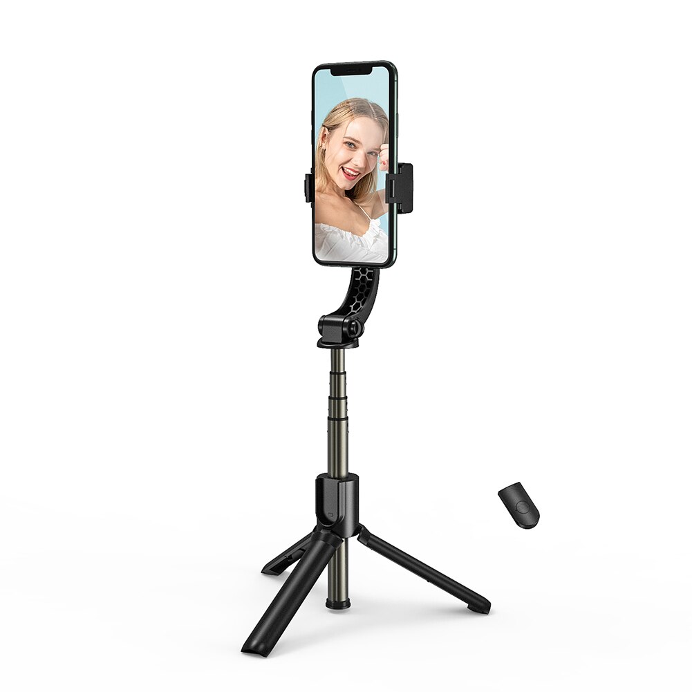 Stabilisateur portatif R5, bâton de Selfie pour téléphone, trépied extensible monopode pour diffusion en direct, télécommande Bluetooth: Black