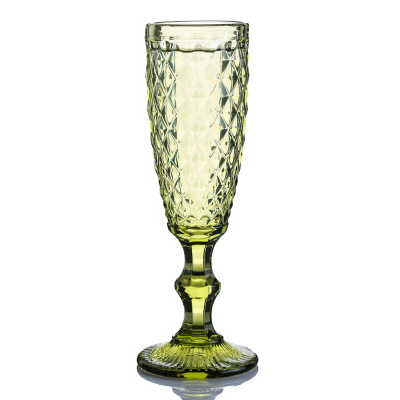 Farbige Gravur Glas Tasse Pint Glas Wein Champagner Flözehn Coupés Klassische Linderung Tasse Hohe Stehen Keine Blei: L