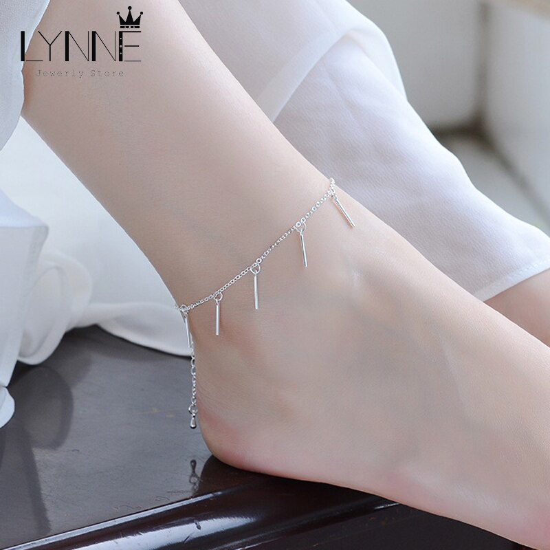 Mode Eenvoudige Boogbrug Hangers Enkelbanden Armband 925 Sterling Zilver Zomer Enkelband Voor Vrouwen Sieraden Strand Voet Keten