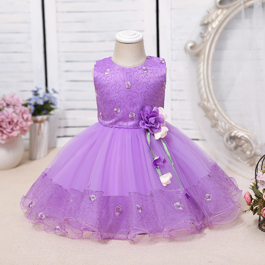 Costume d&#39;été Style coréen pour enfants, robe de fête d&#39;anniversaire pour enfants, vêtements de lavage pour filles d&#39;un an: purple / S  Age 0-6M
