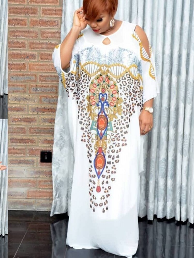 Leopard Print Traditional Dashiki African Dresses For Women Boubou Robe Africaine Femme Long Africa Maxi Dress African Clothes: Default Title