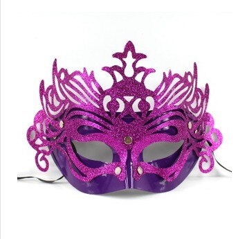 Bloemen Keizerskroon Phantom Venetiaanse Eye Masker Maskerade Vrouwen Prinses Kroon Filigraan Bruiloft Masker: Paars