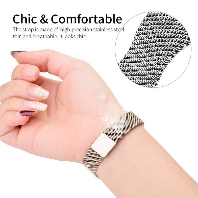 Correa de Metal magnética para Xiaomi Mi Band 4 y 3, repuesto de pulsera de acero inoxidable sin tornillo