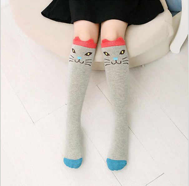 Spring Autumn Cute Cartoon Socks for Children Lovely Animal Soft Cotton Kids Baby Socks Cat Dog Toddler Girls Knee High Socks