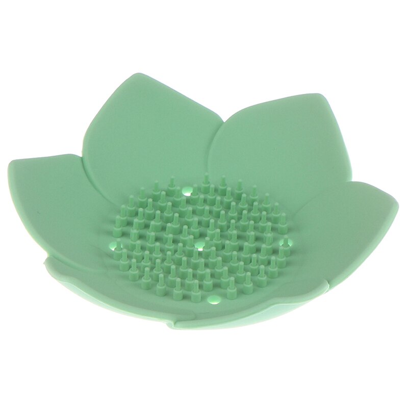 1 plato para escurrir jabón de silicona plato forma de loto Portable jabonera antideslizante bandeja de jabón Acc: green
