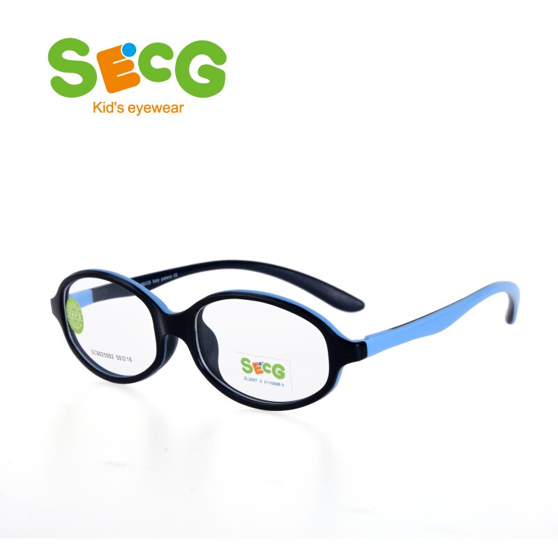 SECG-Montura de Gafas para niños, lentes para miopía, redondas, ópticas, de silicona