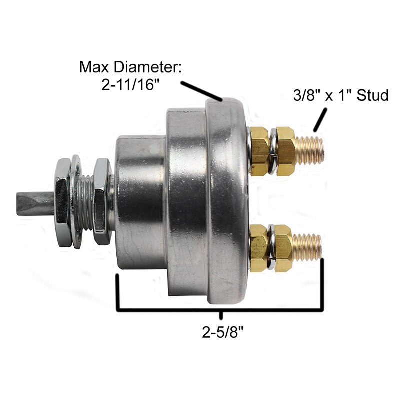 High Current Master Battery Disconnect Switch with Faceplate Battery Power Cut Isolator for Car, RV and Boat
