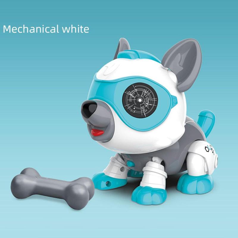 Diy Voice Control Touch Sensor Robot Dog Toy Lighting Sound Effect Timing Function Pet Dog Model