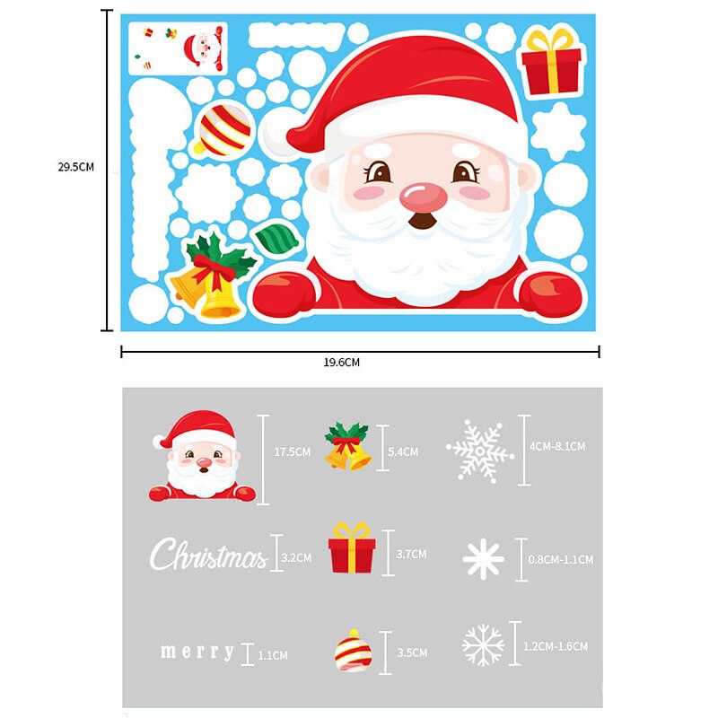 Christmas Wall Stickers Double-sided Static Window Glass Stickers Christmas PVC Self-Adhesive Wall Stickers Xmas Decoration: 09