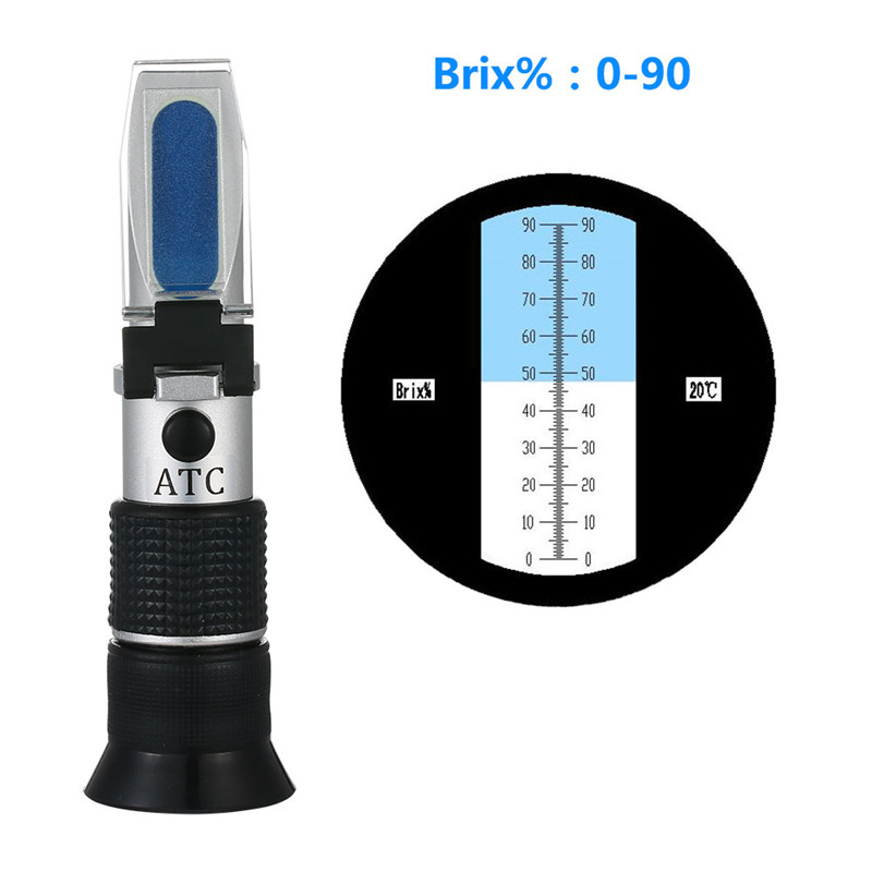 Brix-refractómetro 0 ~ 90%, herramienta medidora de apicultura, miel, abejas, azúcar, bebidas, contenido ATC